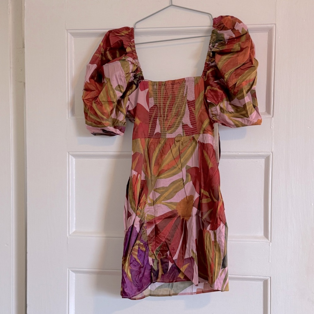 Farm Rio Puff Sleeve Mini Dress - Floral - Women’s Size Small - New With Tags - Picture 6 of 10